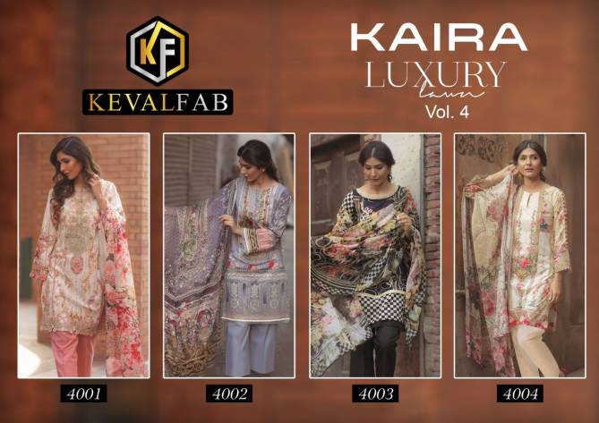 Keval Kaira Luxury 4 Latest Fancy Designer Casual Regular Wear Printed Karachi Cotton Dress Material Collection